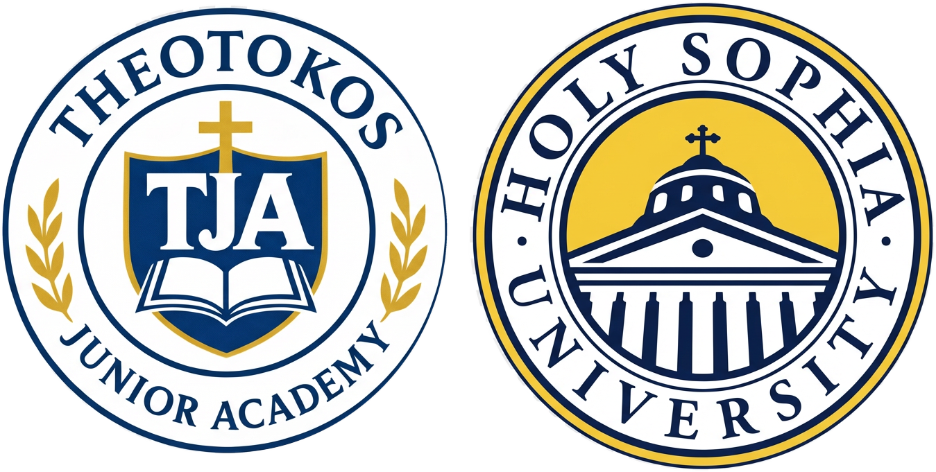 Theotokos Junior Academy and Holy Sophia University official logos
